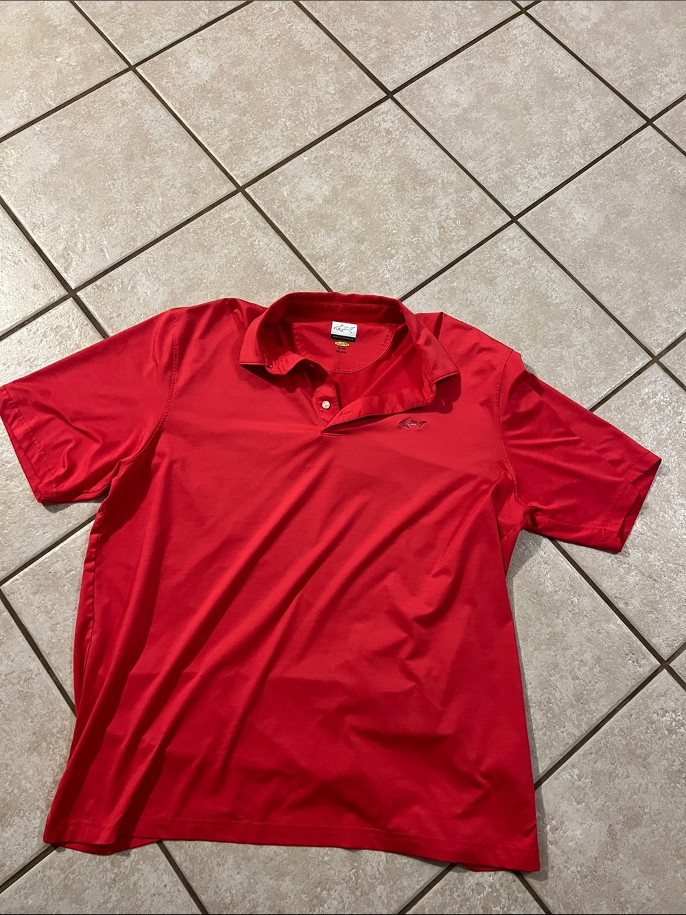 Greg Norman Collection Red Short Sleeve Polo